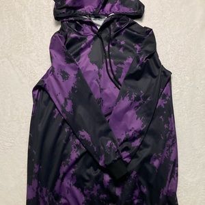 Graphic Black and Purple Hoodie Dress